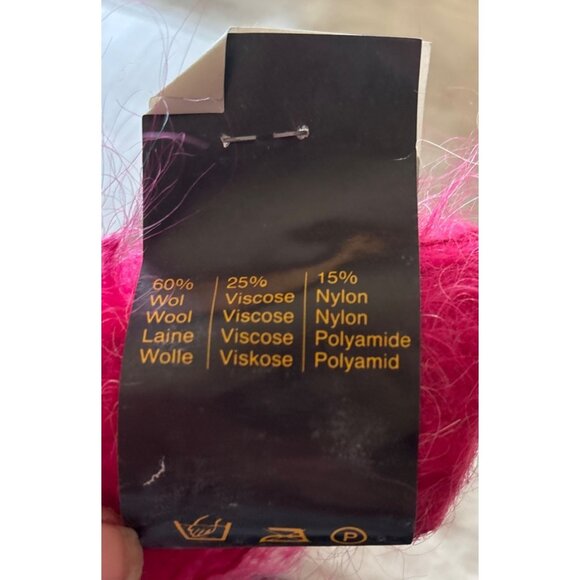 Kranenburg BV Sparkling Yarn 3 Skeins Holland Wool Viscose Nylon Hot Pink - Picture 3 of 5